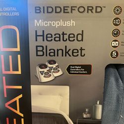 Biddeford Blue King Heated Electric Blanket New! 