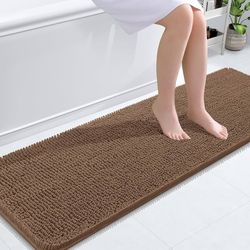 30 x 20 Inch & 60x20inch Bath Mat, Extra Soft Absorbent Chenille, Rubber Backing, Quick Drying, Machine Washable, for Bathroom Floor, Tub, Shower, Hom