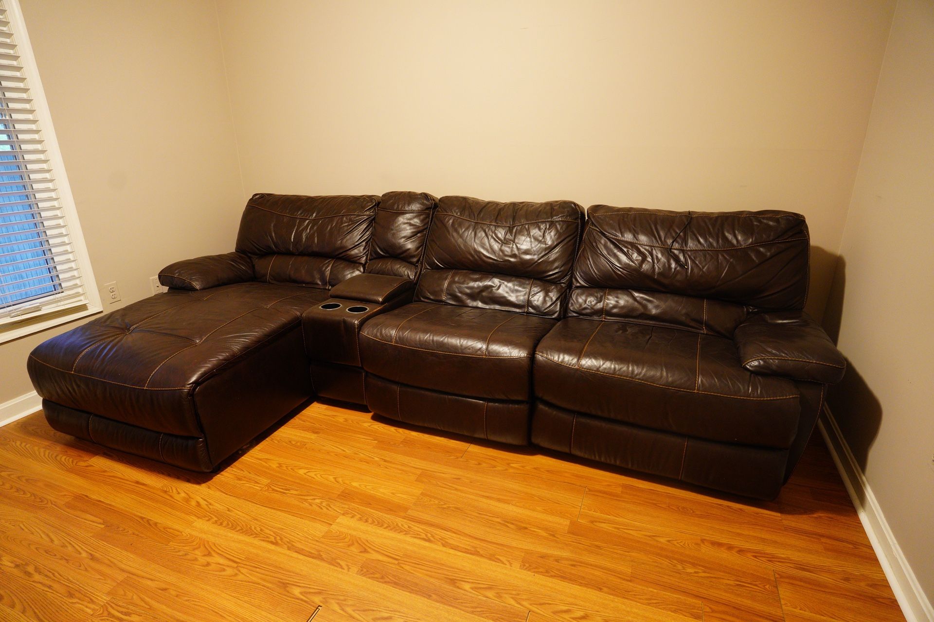Leather Sofa Power Recliner
