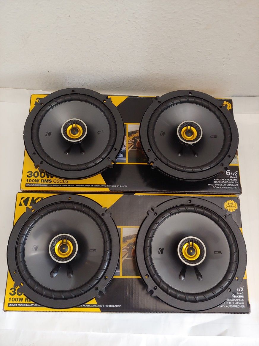KICKER 2 PAIRS 6.5" 2 WAY 300 WATTS CAR SPEAKER ( BRAND NEW PRICE IS LOWEST INSTALL NOT AVAILABLE )