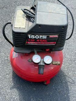 Used Craftsman Portable Electric Pancake Air Compressor 150 PSI & 16 gauge Finish Nailer