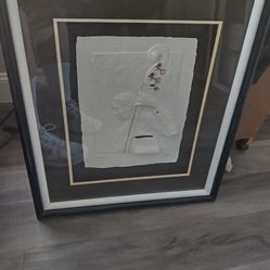 BEAUTIFUL FRAMED CAST PAPER ART SIGNED AND NUMBERED # 236 / 500 ART. L= 27 INCHES / W = 23 INCHES.