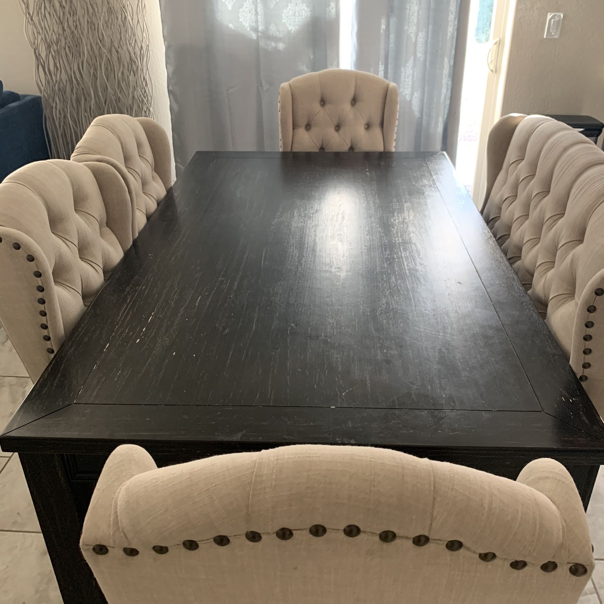 Dining table and chairs