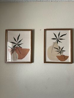 Modern Botanical Neutral Wall Art Set – Framed (2 Pieces)