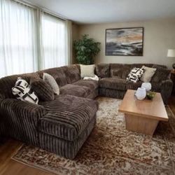 Brand New Plush Ashley Midnight Madness Sectional 