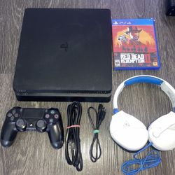 Ps4 Slim 1tb With Red Dead Redemption 2 + Turtle Beach Headset 