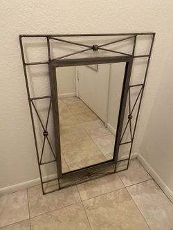 Iron wall mirror ( gray )