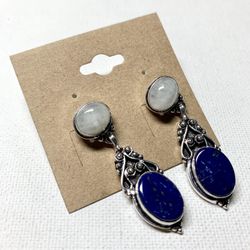 Lapis Lazuli and Moonstone Earrings