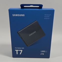 New Samsung 2.5" T7 2TB USB-C to USB-C SSD MU-PC2TOT