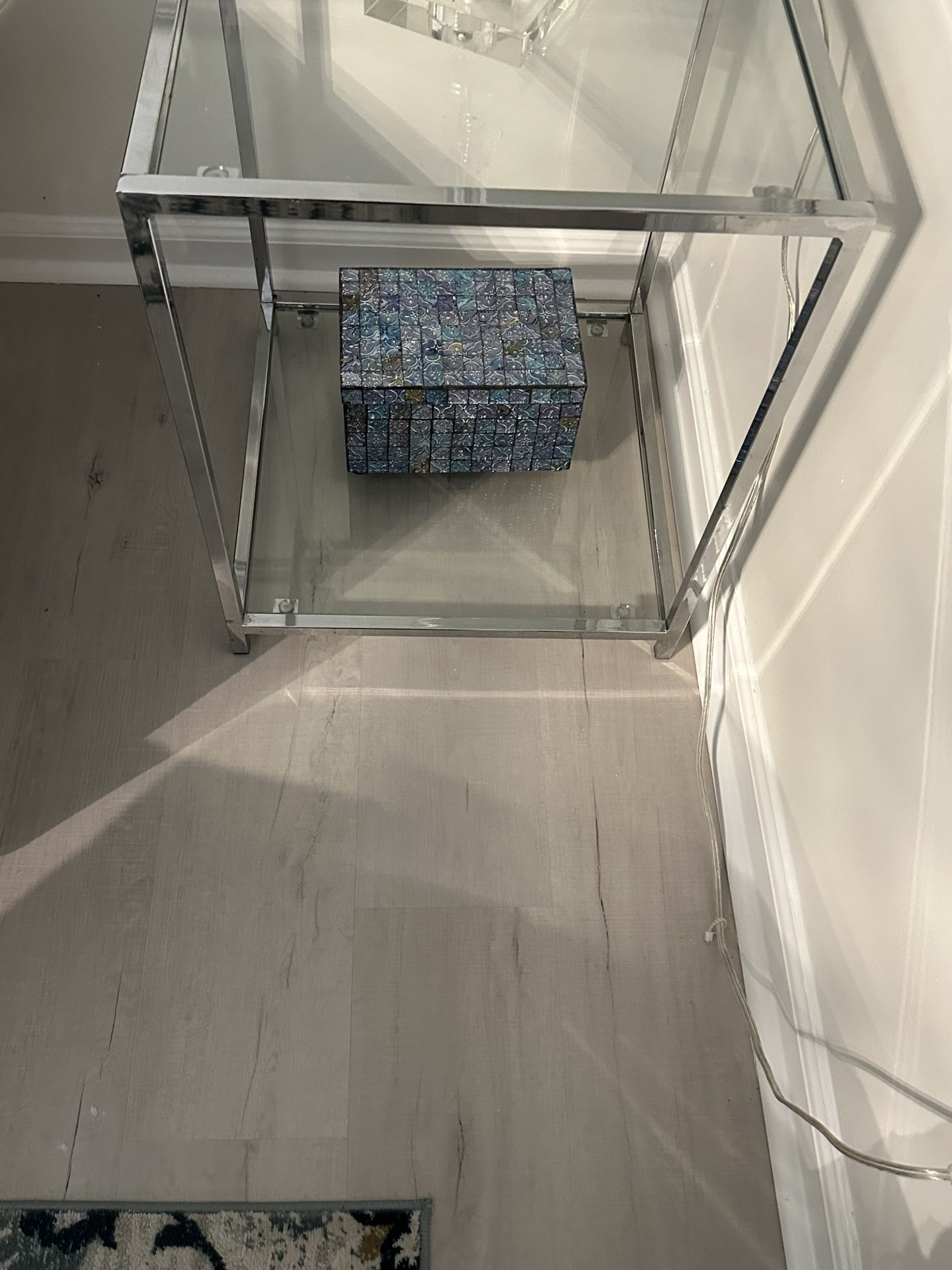 Chrome And Glass End Table
