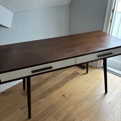 West Elm Mid-Century Desk (Acorn + White, Discontinued Finish)