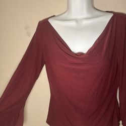 Red Cow Neck Top