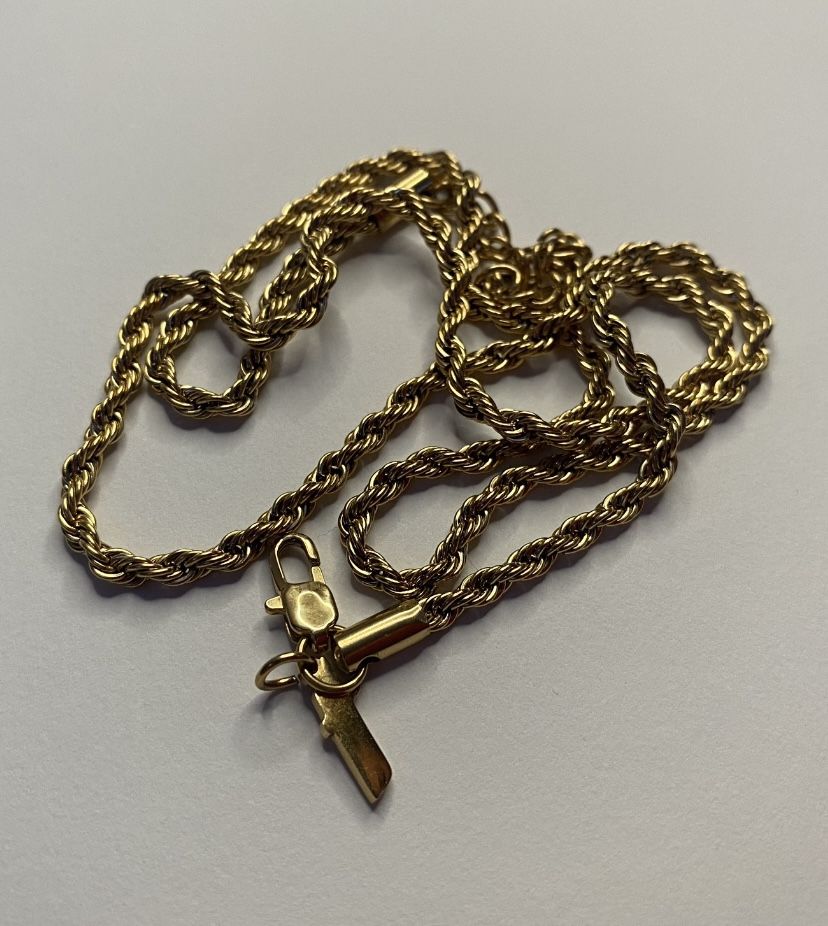 Solid Gold 3mm 20/21 Inch Rope Chain 