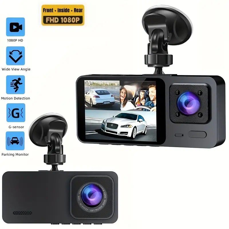 Dash Cam Front And Rear Inside, 1080P Dash Cam IR Night Vision