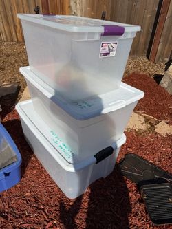 Various Plastic Storage Bins some with Lids