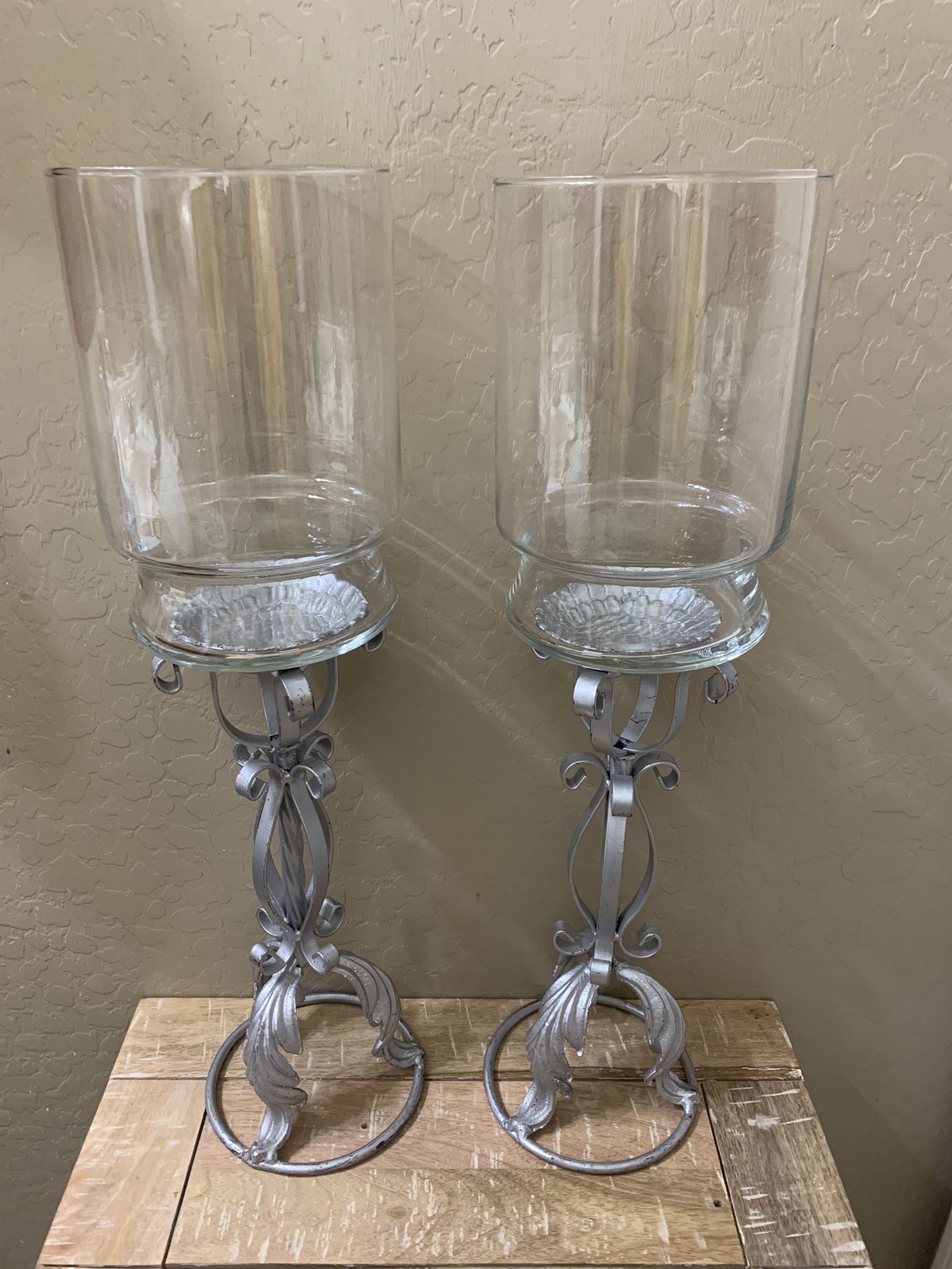 Metal Canddle Holders 21”TX 5.5”W $25 Firm