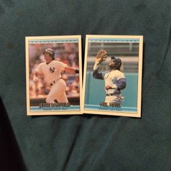 Yankees 1992 Right And Left Field Cards 