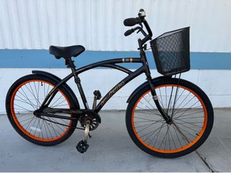 26” La Jolla Cruiser Bike with Orange Rims and Basket