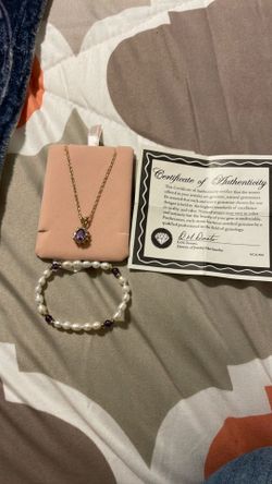 Amethyst necklace & bracelet set with authentic papers