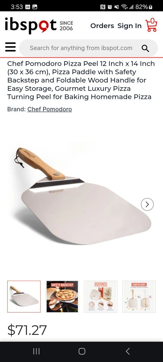 Chef Pomodoro Pizza Peel – Professional Wooden Pizza Paddle for Oven & Grill (Original $80)