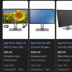 22” Inch Dell Computer Monitor 