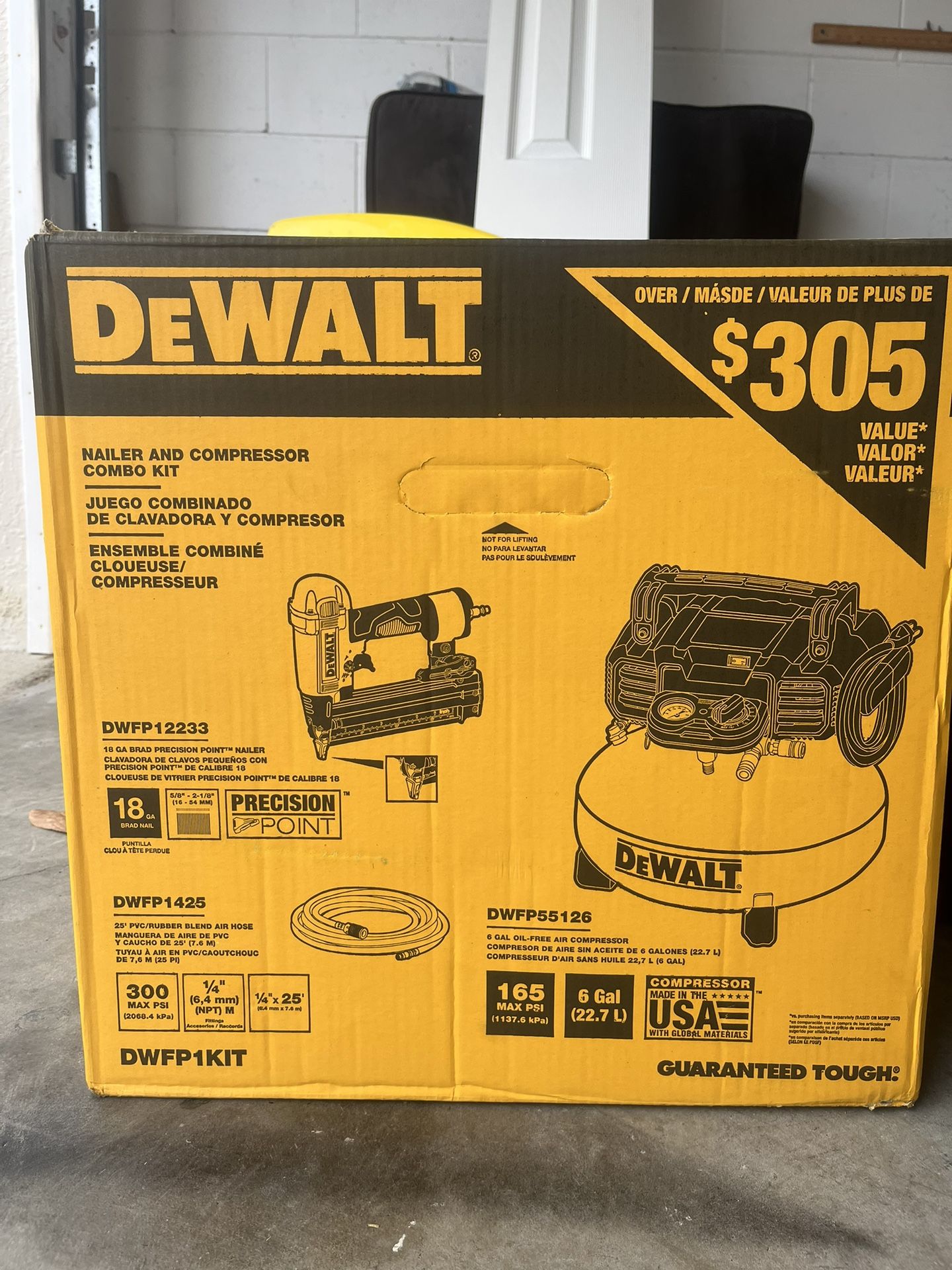 6 Gallon 18 Gauge Brad Nailer Pancake Dewalt In Compressor