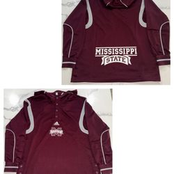 Adidas Mississippi State Bulldogs Warm Up Hoodie Jersey Mens Small New $65