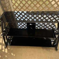 Modern Black Glass TV Stand 