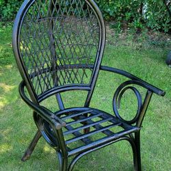 Tall Back Black Wicker Chair