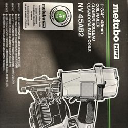 Metabo HPT NV45AB2 – 1‑3/4″ Coil Roofing Nailer (Pneumatic / Brand New)