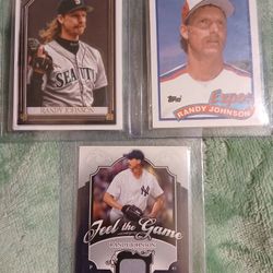 Randy Johnson Cards One Game Worth Jersy Card Also 