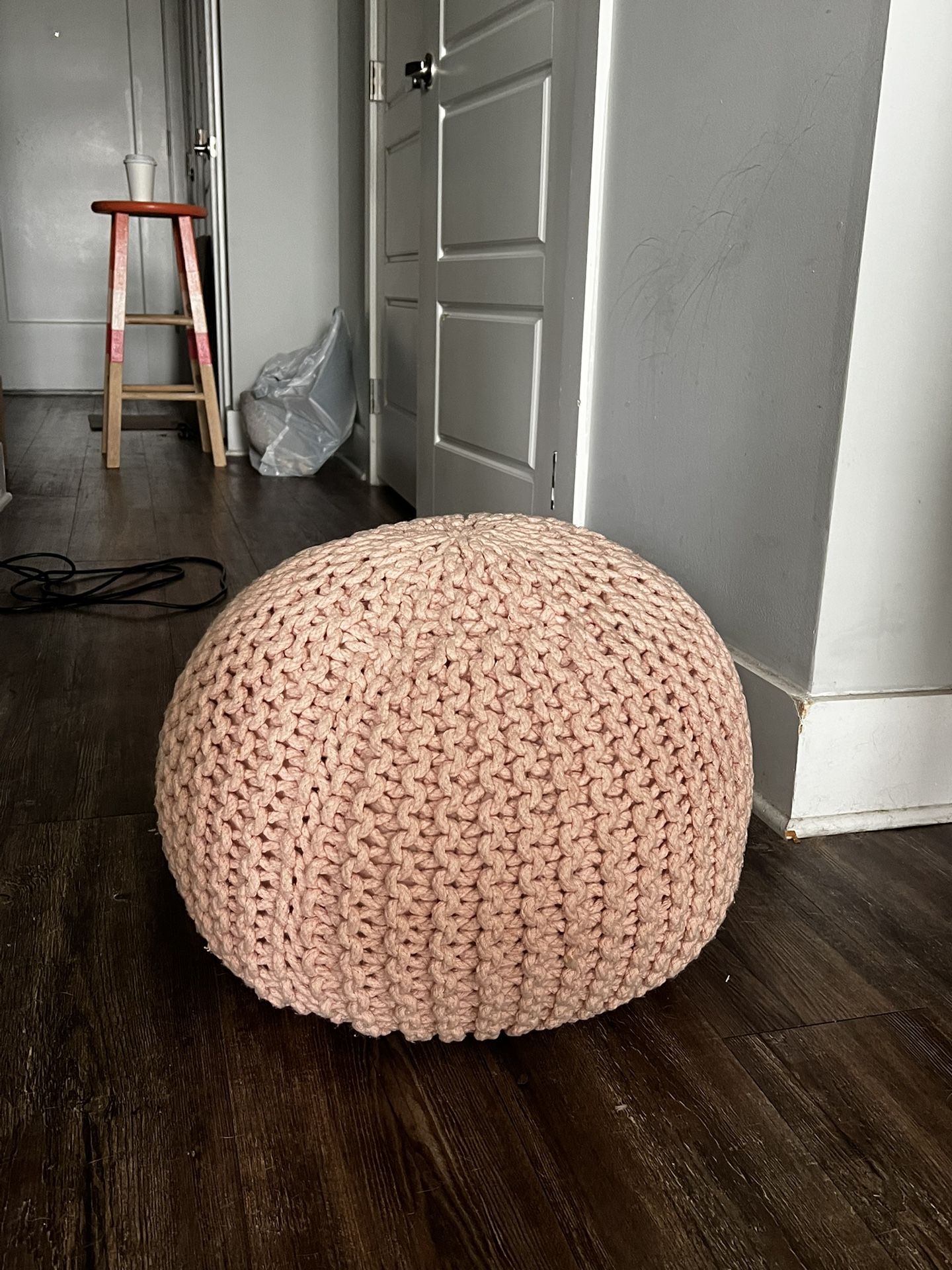 pink boho ottoman
