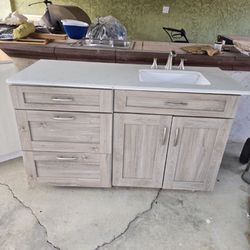Restroom Sink And Cabinet