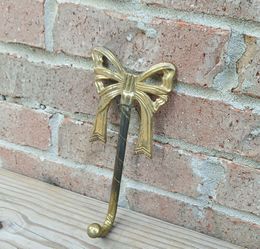 Vintage Brass Bow Wall Hanger Hook