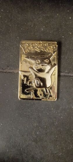 Pokémon Pikachu Gold Metal Card