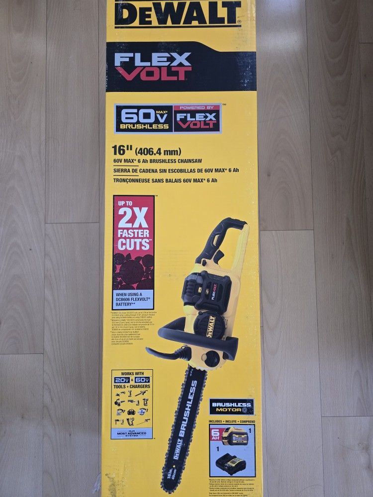 Dewalt 60v Flexvolt 16" Brushless Chainsaw with 6Ah Battery