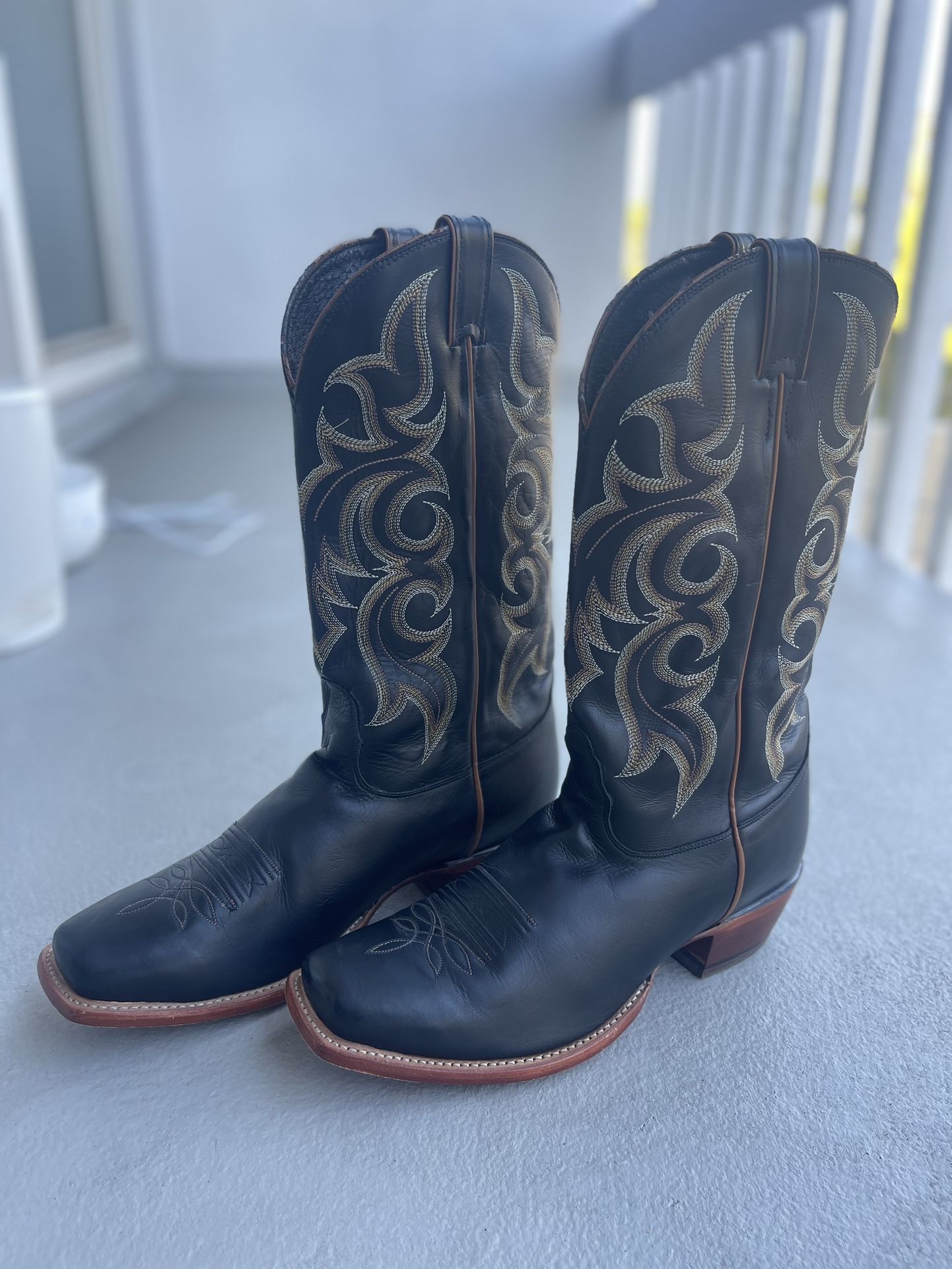Nocana Men’s Black Brisby Cowboy Boots Size 10.5 