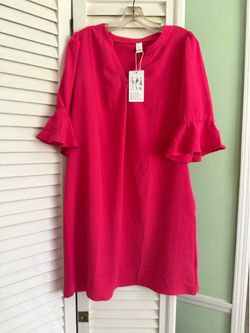 Fuchsia V Neck dress