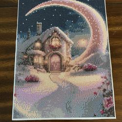 Moon Diamond Art Canvas Completed
