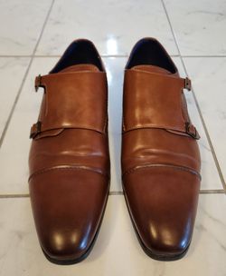 Bruno Marc monk strap dress loafers feature a stylish cap toe and double buckle closure Size 12 Men's