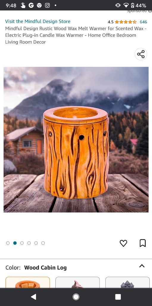 Mindful Design Rustic Wood Wax Melt Warmer for Scented Wax - Electric Plug-in Candle Wax Warmer - Home Office Bedroom Living Room Decor
 