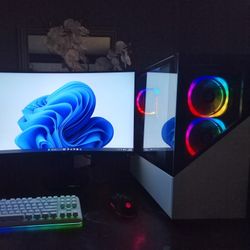 Gaming PC, Monitor, and Keyboard/Mouse Complete Setup | Computadora Completa Para Juegos Y Productividad