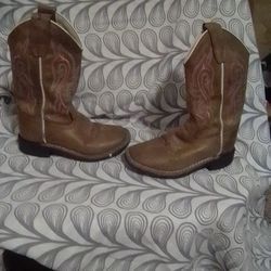 Brown And Pink Boots