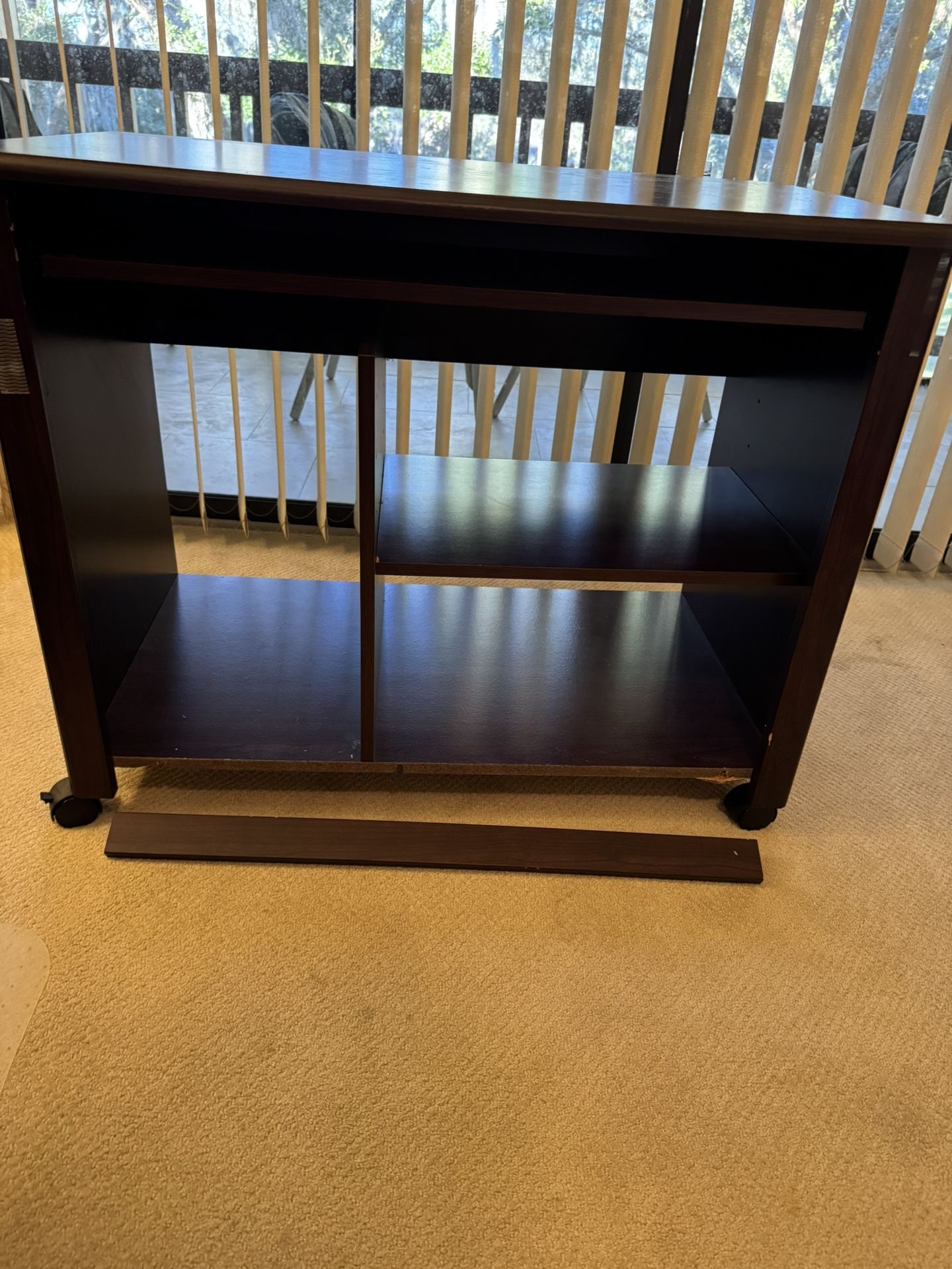Computer desk Cart On Wheels with keyboard slide