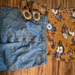 Boho Denim Skirt 