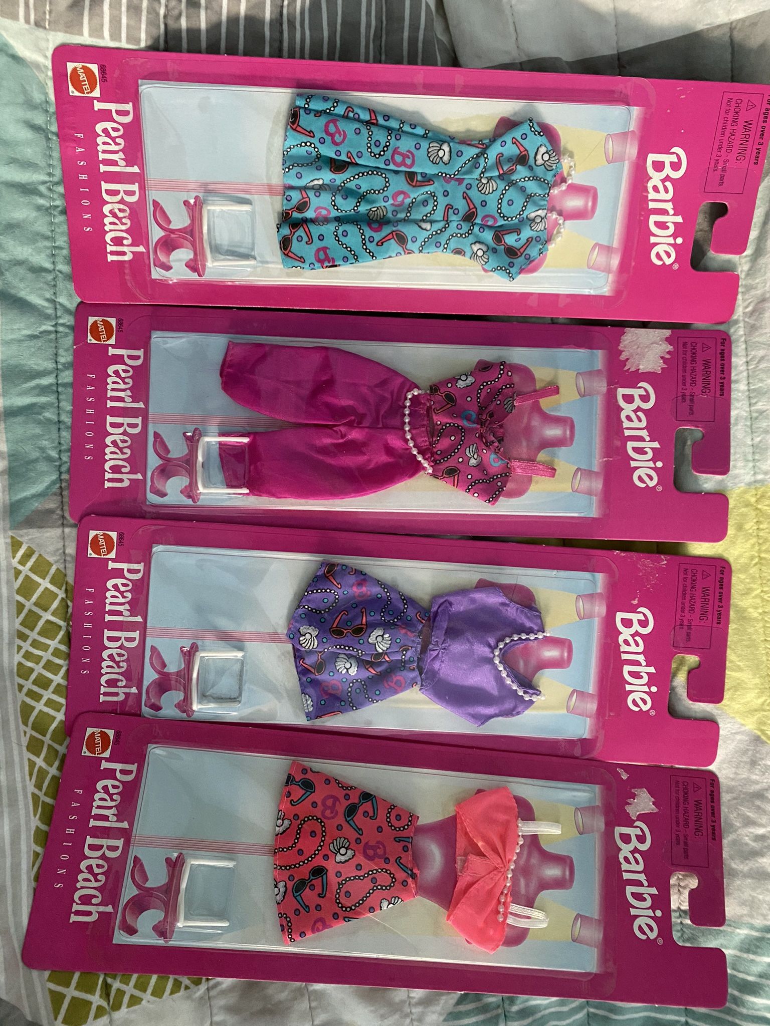 Brand New Barbie Complete Set Of 4 Pearl Beach Outfits