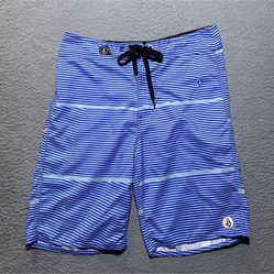 Volcom Boardshorts Mens Size 34 Blue Stripe 