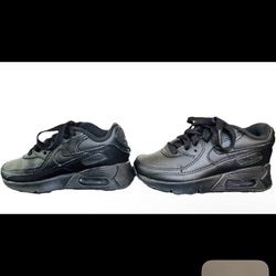 Toddler Nike Air Max 90 (TD) Black Leather Shoes / 408110 002 / Size 5C