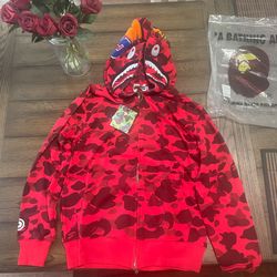 Red Bape Hoodie Size Medium