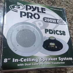 Pyle Pro 200W 8" In Ceiling Speaker System 